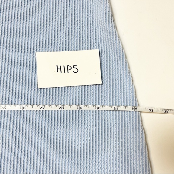 White Birch Ribbed Knit Dress 3X flutter sleeve pastel blue casual stretch comfy - Picture 9 of 12